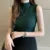 Sleeveless Knit Blouse Summer Color Vest Tops Half High Neck Shirt