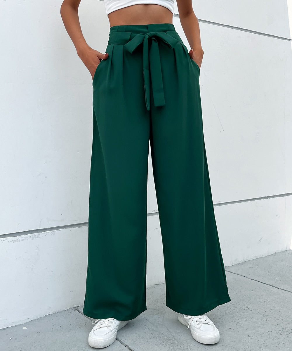 Pleat Front Belted Pants