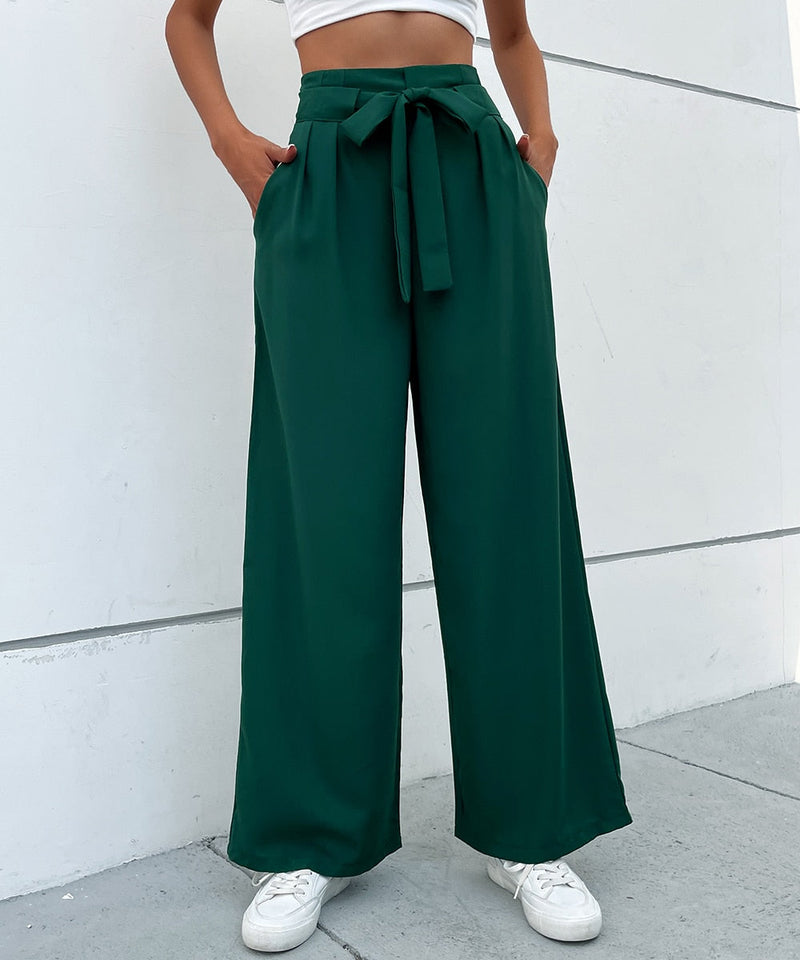 Pleat Front Belted Pants