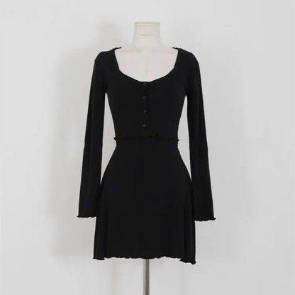 Summer Korean Clothing Short Strap Camisole Dress +short Coat Color Two Piece Sets Outfits