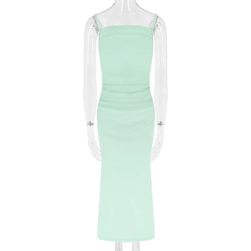 New Sling Dresses Spring Summer Maxi Dress Backless Female Dress Club Party Clothing