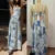 Linen Strapless Suspender Maxi Dress Lace Backless Large Hem Printed Long Skirt New Holiday Vestidos