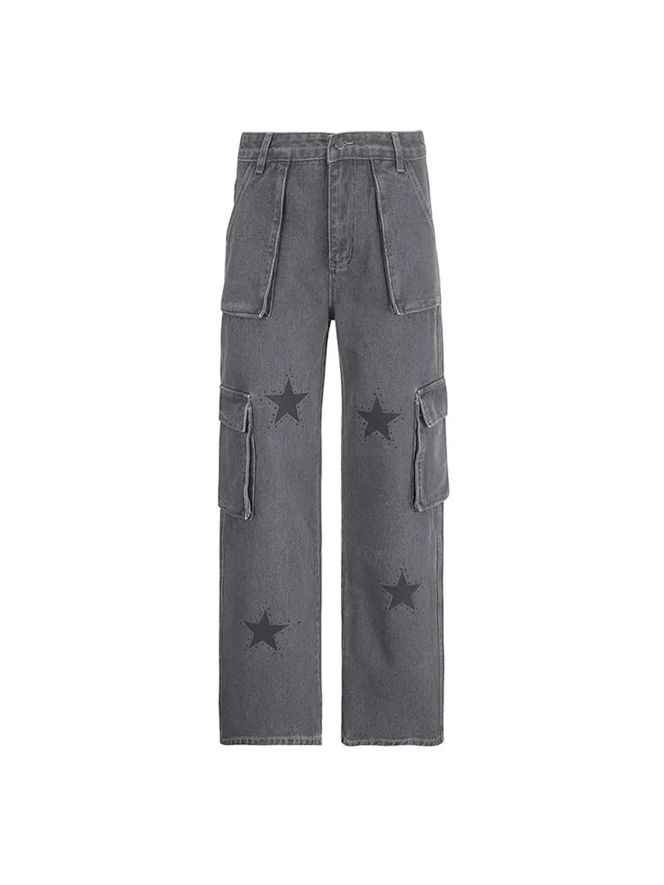 Woman Old Money Jeans Dark Academia Denim Japanese Pants Bf Style Trousers Sweatpants Cargo High Street Pants Ins
