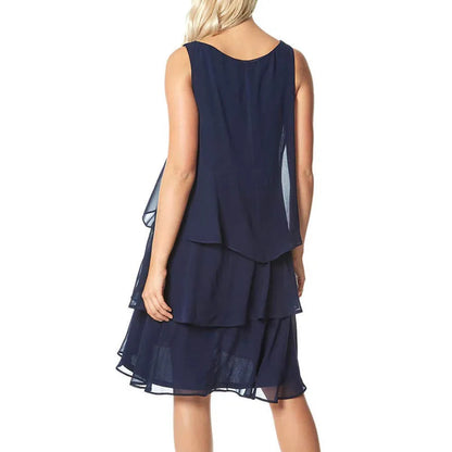 Irregular Ruffle Mini Dress Summer Oneck Sleeveless Loose Aline Vestidos New Simple Dresses