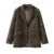 Fall Leopard Print Jacket Blazer Lapel One Button Long Sleeve Loose Coat Female All-matching New in Outwears