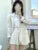 Korean Two-piece Skirt Set Single Breasted Blazer Coat + Pleated Mini Skirt Autumn Office Lady Suits