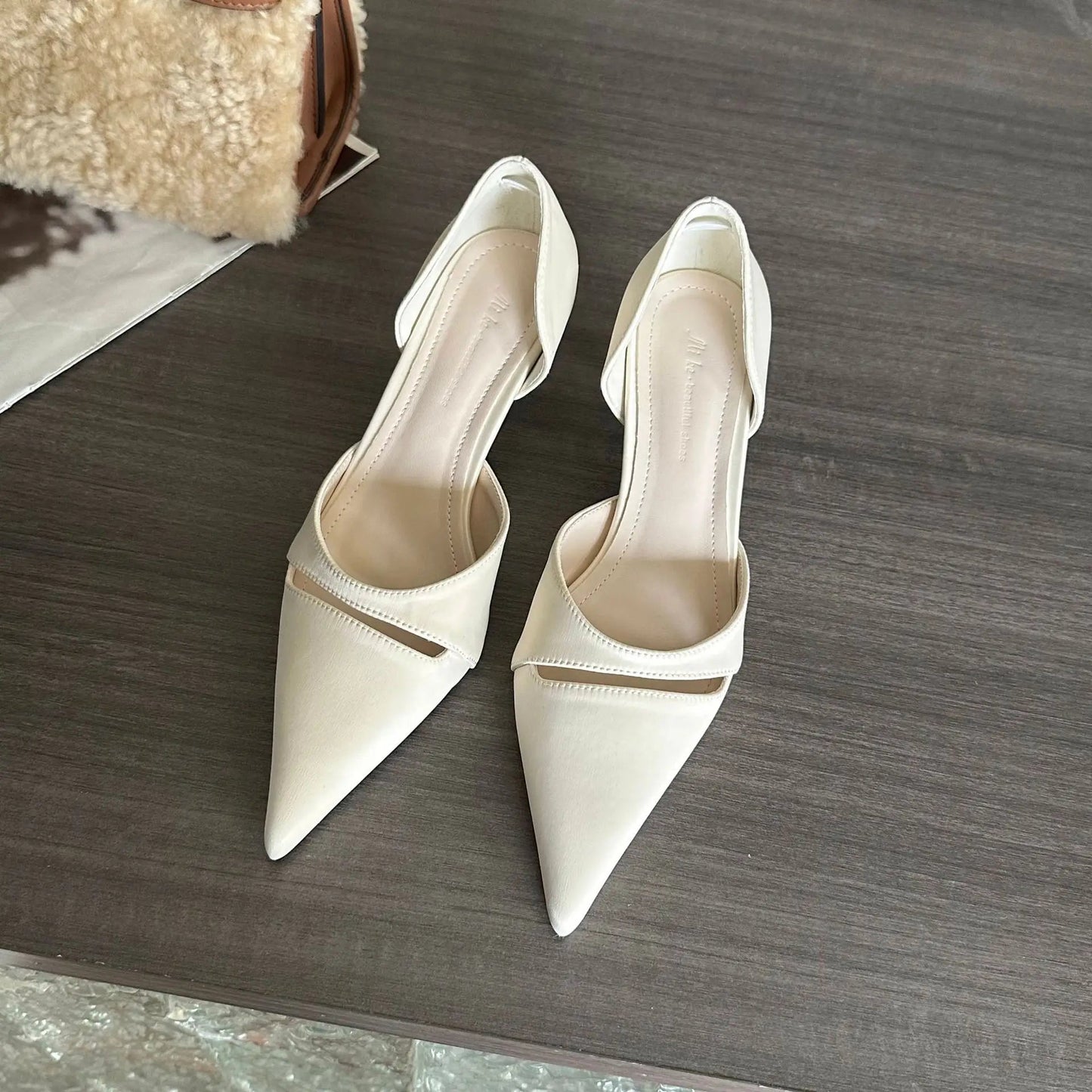 Pointed Toe Pumps Summer New Sandals Female Slingback High Heels Designer Brand Comfy Elegance Low Heel Office Shoes