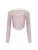 Sweet Y2k Pink Slim Long Sleeve Cropped Button T-shirt Contrast Lace Patchwork Halter Tie Kawaii Balletcore Clothes