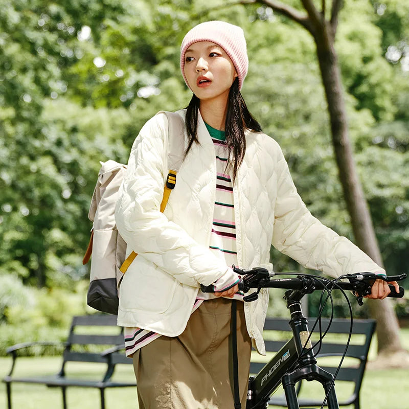 Down Jacket Color Three-proof Loose Style New Winter Lazy Baseball Collar Lightweight Coat