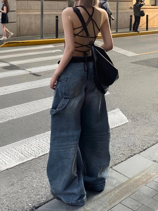 Woman Oversize Jeans Baggy Denim Low Waist Pants Wide Leg Core Baddie Style New Trend Aesthetics Japanese Ins