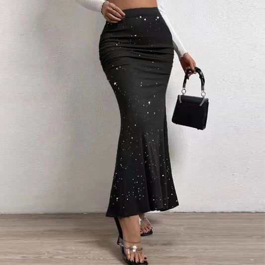 Commuter Lady Slim Fit Mermaid Skirts Spring High Waist Bodycon Long Skirt Autumn Fashionable Wrap Hips Skirt