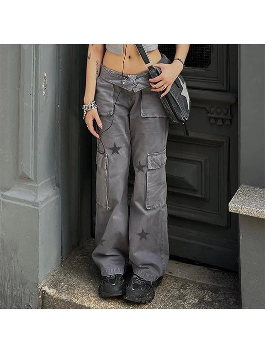 Woman Old Money Jeans Dark Academia Denim Japanese Pants Bf Style Trousers Sweatpants Cargo High Street Pants Ins