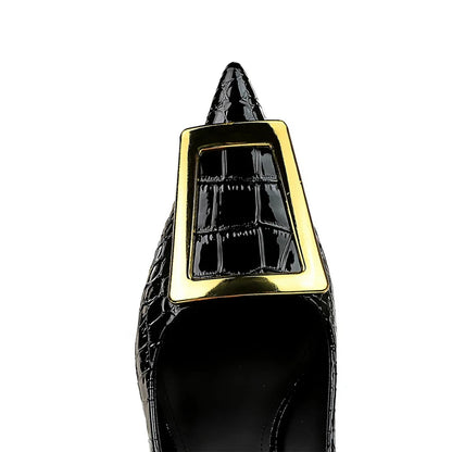 Shoes 10 Cm Metal Buckle Pumps ’s Banquet Shoes Stilettos High Heels Party Shoes