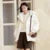 Down Jacket Mid-length Loose Raglan Sleeve Simple Warm Winter Three-defense Hooded Coat