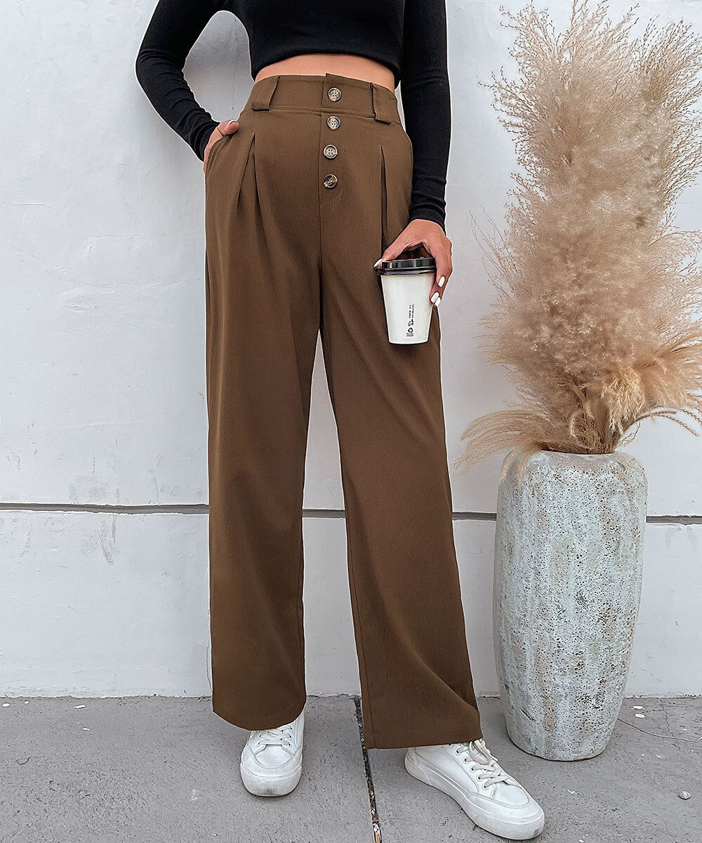 Button Front Pants