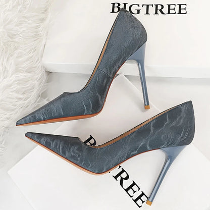 Shoes Retro Pumps Pointed Toe Stiletto High Heels ’s Nightclub Shoes New Heels Shoes Female Pumps