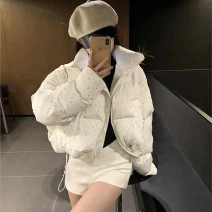 Autumn Winter Puffer Jacket New Short Parkas Coat Korean Stand Collar Bread Jacket Outerwear
