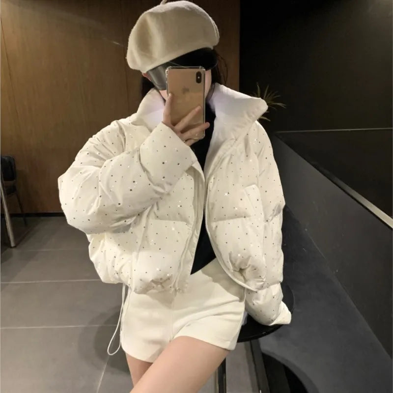 Autumn Winter Puffer Jacket New Short Parkas Coat Korean Stand Collar Bread Jacket Outerwear