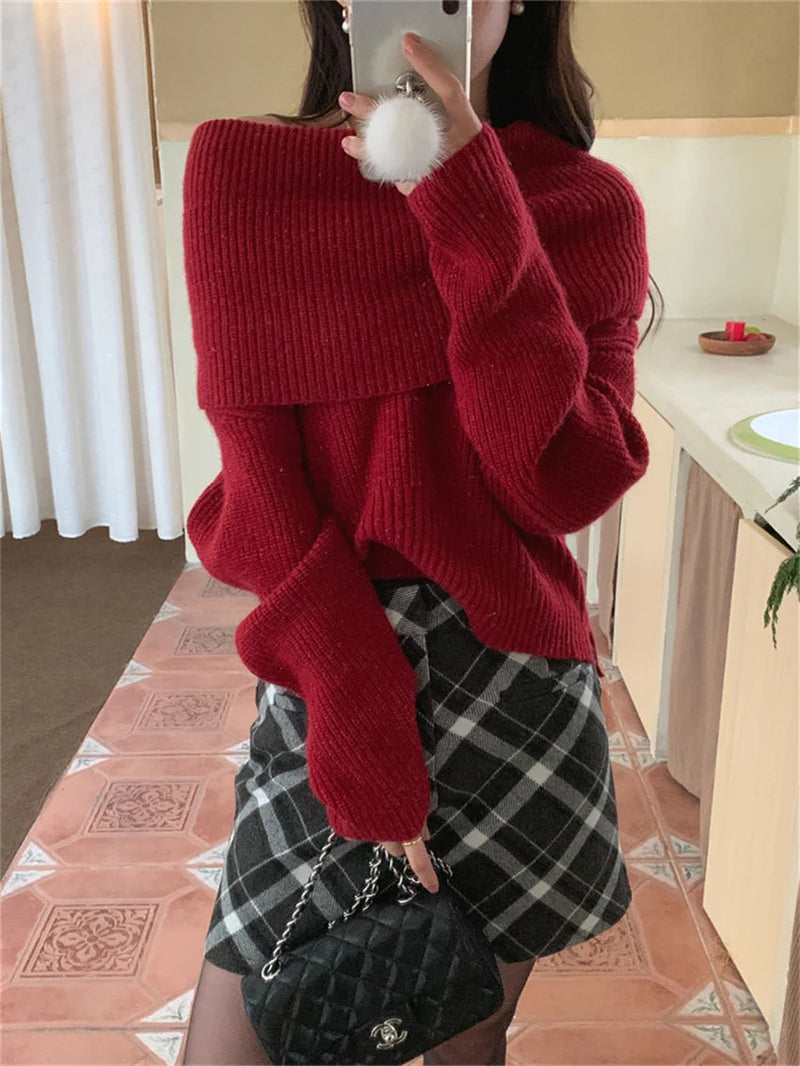 Minimalist Pullovers Sweaters Gentle Spring Slim Knitted Daily Office Lady
