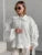 Ruffled White Loose Shirts for Long Sleeve Autumn Outwear Female Shirts Coat Summer New