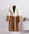 Mixed Color Patchwork Faux Mink Fur Winter Coat Jacket Fluffy Lapel Collar Brand Long Overcoats