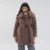 Brand Belted Long Fluffy Faux Fur Coat Winter Thicken Warm Lapel Fox Fur Collar Furry Jacket Overcoat