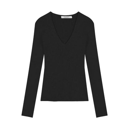 Autumn New Korean Vneck Slim Thread Longsleeved Sweater + Lace Splicing Hollow Camisole Twopiece Suit