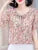 Spring Summer Style Chiffon Blouses Shirts Lady Short Flare Sleeve Bow Tie Collar Chiffon Blusas Tops Df4116