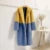 Mixed Color Patchwork Faux Mink Fur Winter Coat Jacket Fluffy Lapel Collar Brand Long Overcoats