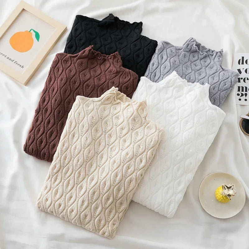 New Faux Cashmere Turtleneck Sweaters Autumn Winter Warm Pullover Slim Tops Knitted Sweater Jumper Soft Pull Female