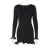 Slim Long Dress for Ruffled Splice Dress Backless Long Sleeve Contrast Color Autumn Gown Dresses Lady