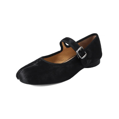 Mary Jane Horsehair Loafers Single Shoes Flats Shoes Woman Flats Street Shoes