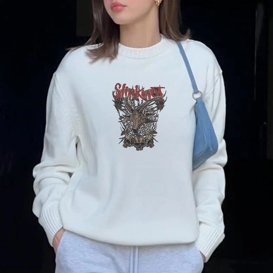 New Printed ’s and ’s Sweater Europe and the United States Street Knitting Sweater