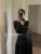 Autumn Satin Midi Dresses for Long Sleeve V-neck Folds Design A-line Korean Office Lady One Piece Vestidos New