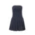 Strapless Mini Dress Y2k Aesthetic Clothes Striped Pleated a Line Dress 2000s Cocktail Party Dresses