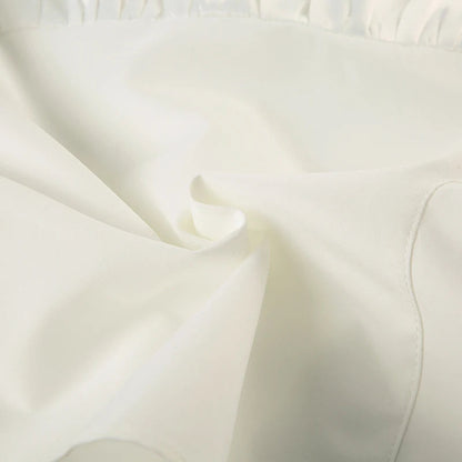 French Retro Satin Aline Shirt Slimming Short Sleeve Vneck Blouses Office Top Allmatch