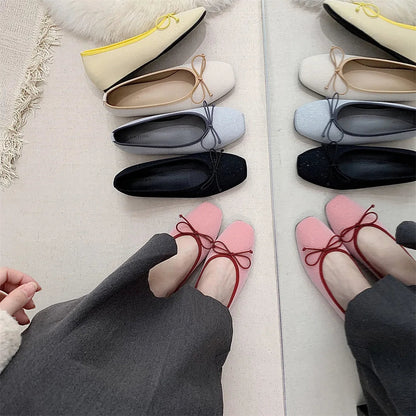 Increas Height Summer Shoes Square Toe Female Sneakers Clogs Platform Autumn Allmatch Dress Flats Slipon M