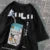 Japanese Cat Print Oversized T-shirt Short Sleeve Loose Tee Shirt Tops Cotton Harajuku Clothing
