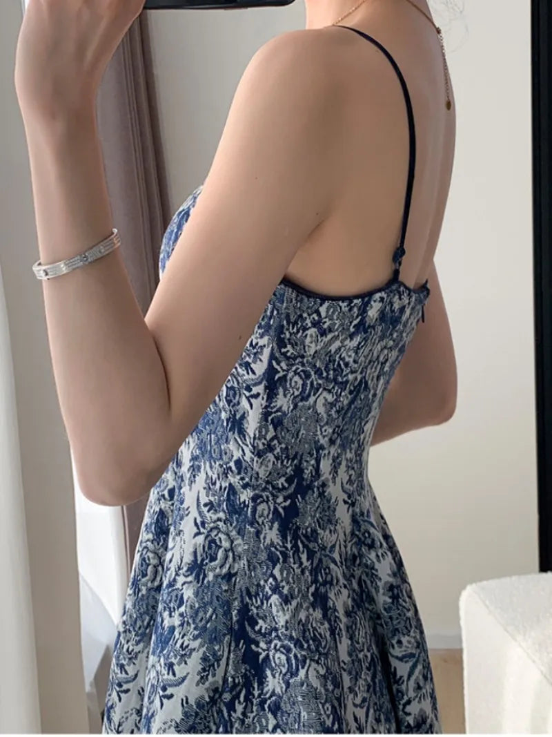 New Midi Dress Spaghetti Strap Slim Aline Maxi Vestidos Female Mujers Robe