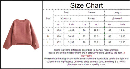 Simple Cropped Woolen Sweatshirt Woman Oneck Long Sleeve Loose Pull Hoodie Female Sweatshirts Top