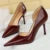 Shoes 8 Cm Patent Leather Design Pumps Pointed Side Hollow Retro High Heels Stilettos Party Shoes 43