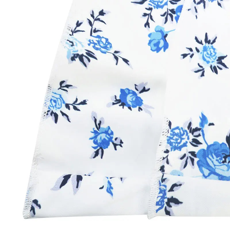 Halter Mini Dresses Spring Summer New Slim Blue Print Dress Backless Dress