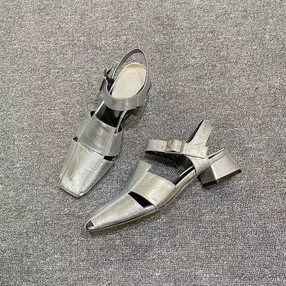 Highend Shoes Highheeled Characteristic Single Shoes Thickheeled Pu Mediumheeled Shoes