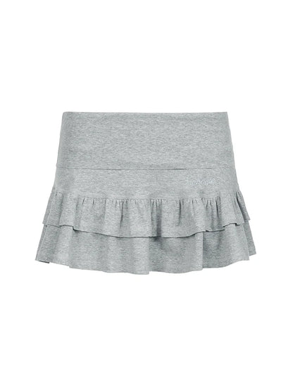 Gray Basic Lining Shorts Skirts Pink Sweet Y2k