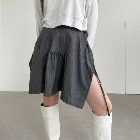 Summer Korean Retro High Street Low Waist Irregular Aline Skirt Skirt