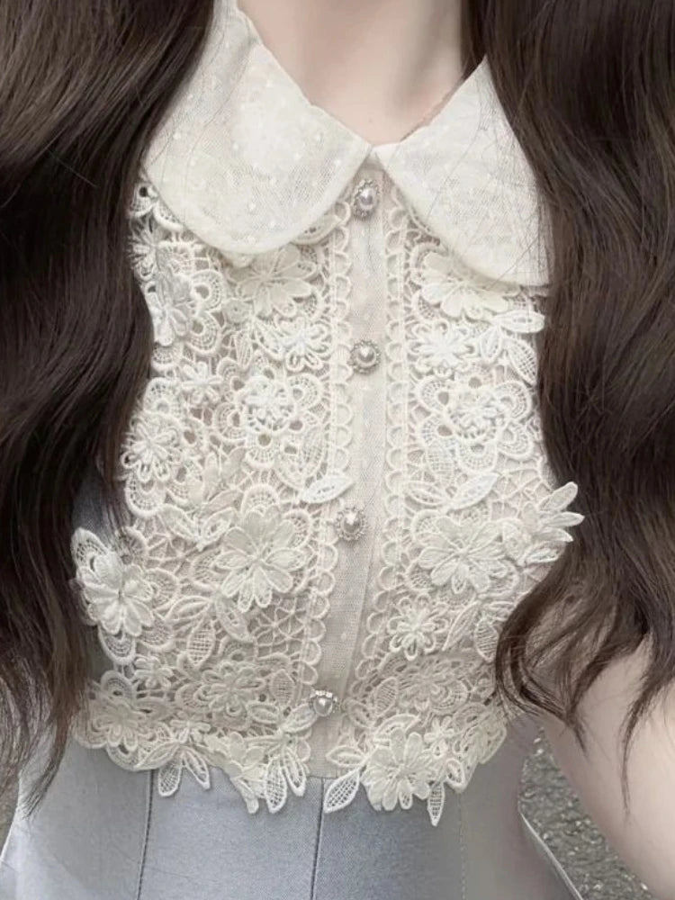 Lace Patchwork Mini Dresses Aline Spring Summer Sweet Dress Korean Sleeveless Vestidos Mujer