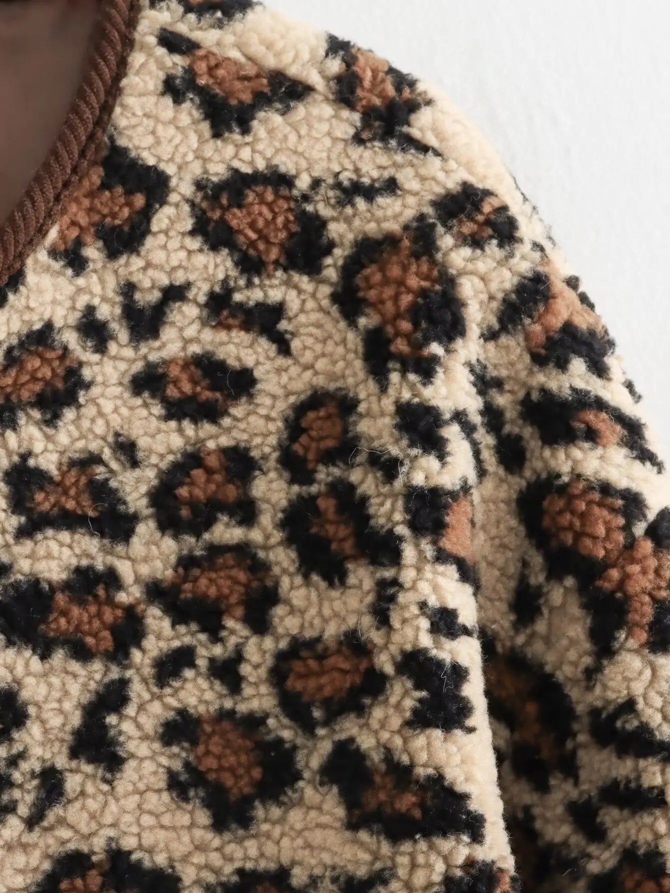 Jacket Winter Commuter Leopard-print Lamb Wool Jacket for Outwears
