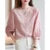 Woman Spring Summer Style Blouses Tops Lady Half Sleeve Stand Collar Polka Dot Printed Blusas Tops Df4474