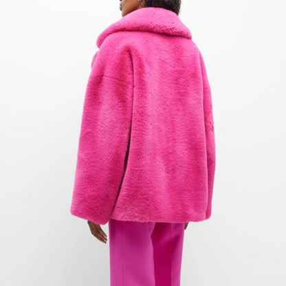Ins Brand Long Faux Rabbit Fur Coat Jacket Winter Oversized Shaggy Plush Fur Coats Street Overcoat