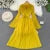 Autumn Flare Sleeve V-neck Midi Dresses for Pleated A-line Party Dress Korean One Piece Vestidos New